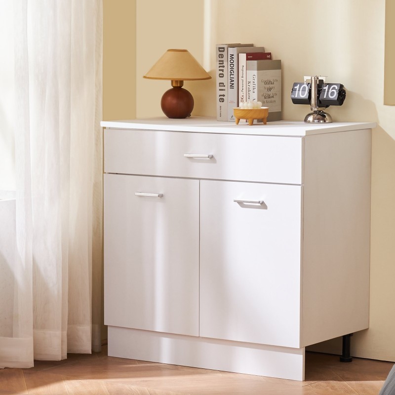 Alakaappi valkoinen puu shaker-tyylinen 1 laatikko 2 ovea monikäyttöinen