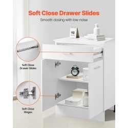 Jalkakaappi valkoinen shaker-tyylinen puumateriaali 1 laatikko 2 ovea 600×477×816 mm