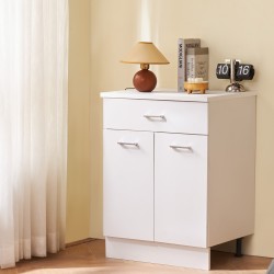 Jalkakaappi valkoinen shaker-tyylinen puumateriaali 1 laatikko 2 ovea 600×477×816 mm