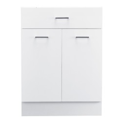 Jalkakaappi valkoinen shaker-tyylinen puumateriaali 1 laatikko 2 ovea 600×477×816 mm