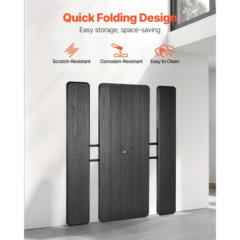 Taitettava piknikpöytä 180 cm kahdella kiinteällä penkillä teräsrunko korkeatiheyksinen polyeteeni