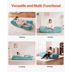 Säkkituoli suuri irrotettavalla pestävällä plyysipäällisellä sininen korkeatiheyksinen vaahtotäyte