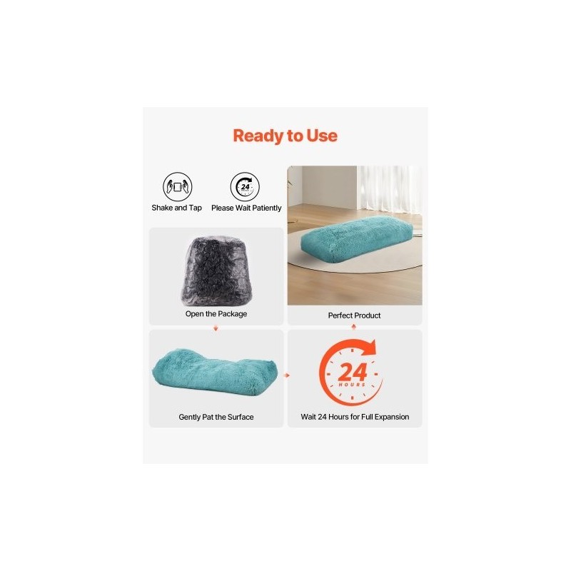 Säkkituoli suuri irrotettavalla pestävällä plyysipäällisellä sininen korkeatiheyksinen vaahtotäyte