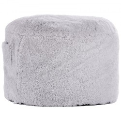 Muunnettava säkkituoli lepotuoli patja pehmeä pörröinen irrotettava pestävä päällinen harmaa