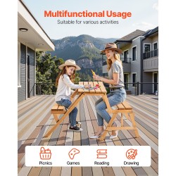 Ulkopöytä ja penkkisetti kuusipuusta taittuva rakenne aurinkovarjon reiällä