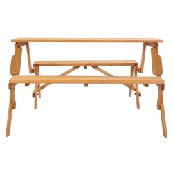 Ulkopöytä ja penkkisetti kuusipuusta taittuva rakenne aurinkovarjon reiällä