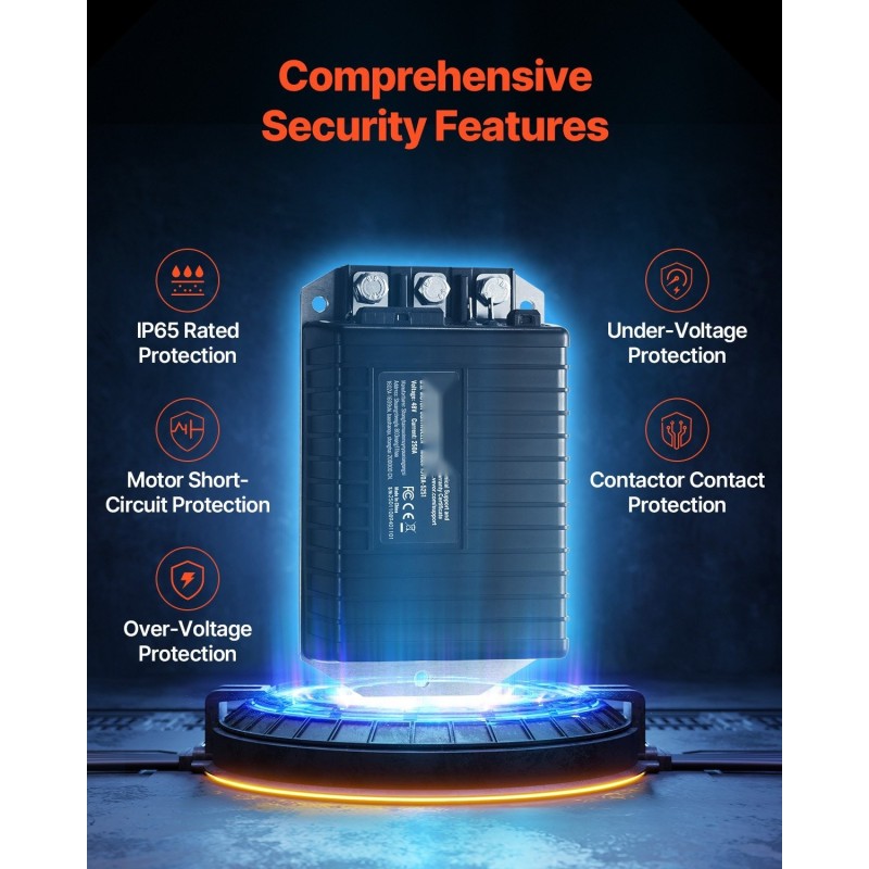 Nopeudensäädin 48V 250A golfkärryihin 1510A-5251 IP65 alumiini-ABS-kotelo