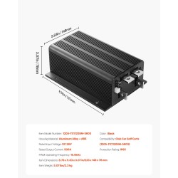 Golfkärryn moottorinohjain 36V 500A IP65 alumiiniseos ja ABS-muovi yhteensopiva 1205-117/1205M-5603