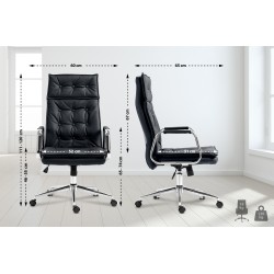 Tyylikäs nahkainen toimistotuoli säädettävällä korkeudella ja keinumekanismilla