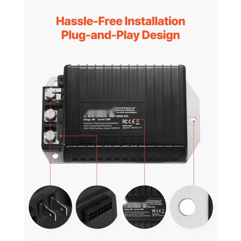 Nopeudensäädin golfkärryyn 48 V 250 A sopii EZGO TXT IP65