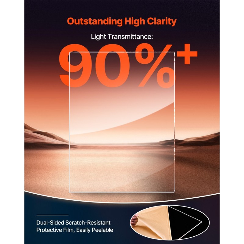 Kirkas akryylilevy 6 mm 914 x 1219 mm 1 kpl askarteluun