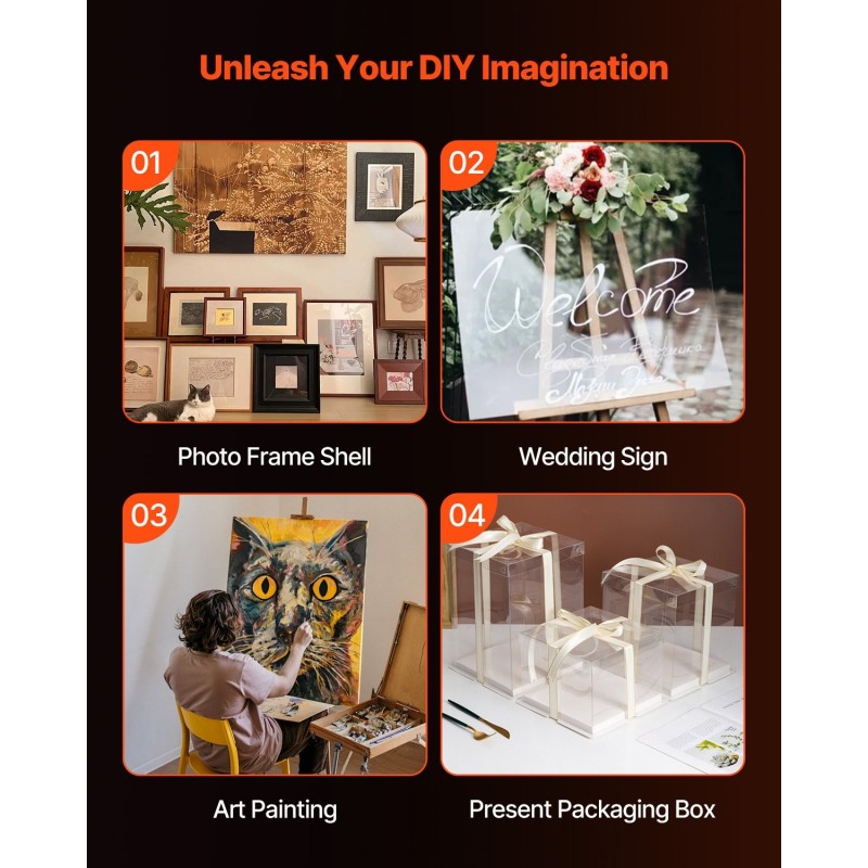 PET-levysetti 5 kpl läpinäkyvä 610x914 mm 1 mm kehyksiin ja askarteluun