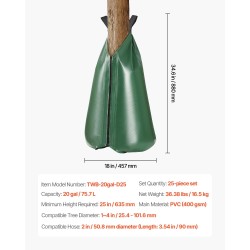 Puiden kastelupussi PVC 75,7 l 25 kpl hidastettu 5–9 tunnin valutus