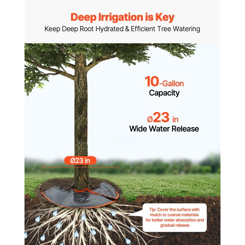 Itsekasteleva kastelurengas puuille PVC-materiaali 4 kpl 37,8 l