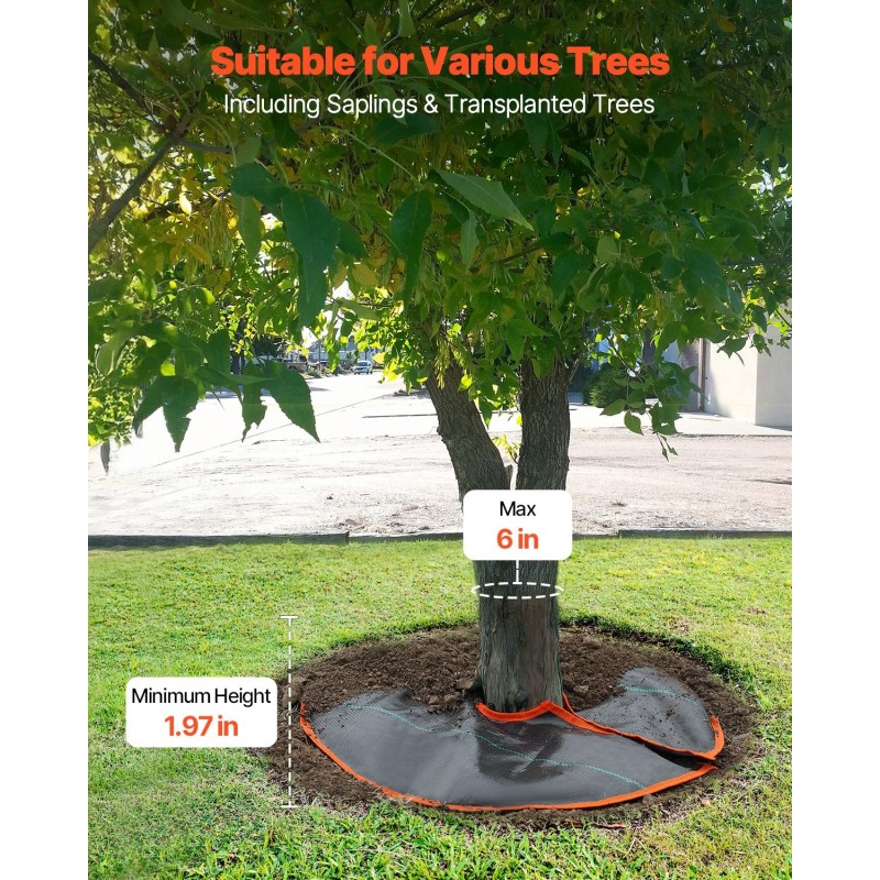 Itsekasteleva kastelurengas puuille PVC-materiaali 4 kpl 37,8 l