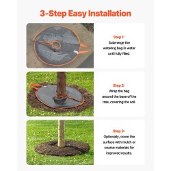 Itsekasteleva kastelurengas puuille PVC-materiaali 4 kpl 37,8 l