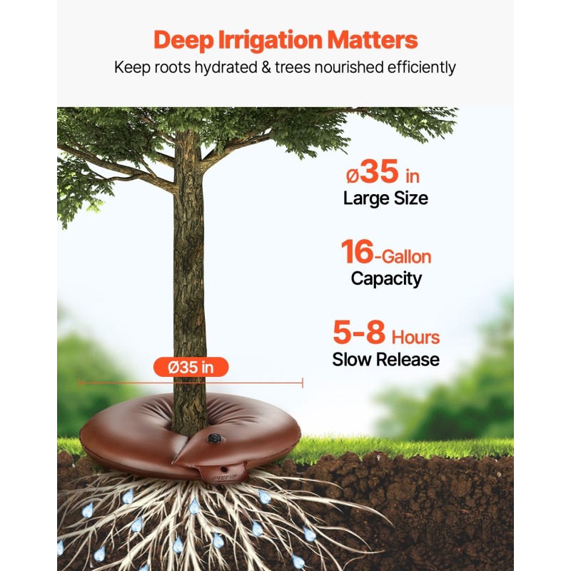 Puiden kastelurenkaat 4 kpl PVC 60,6 l hidas veden vapautus