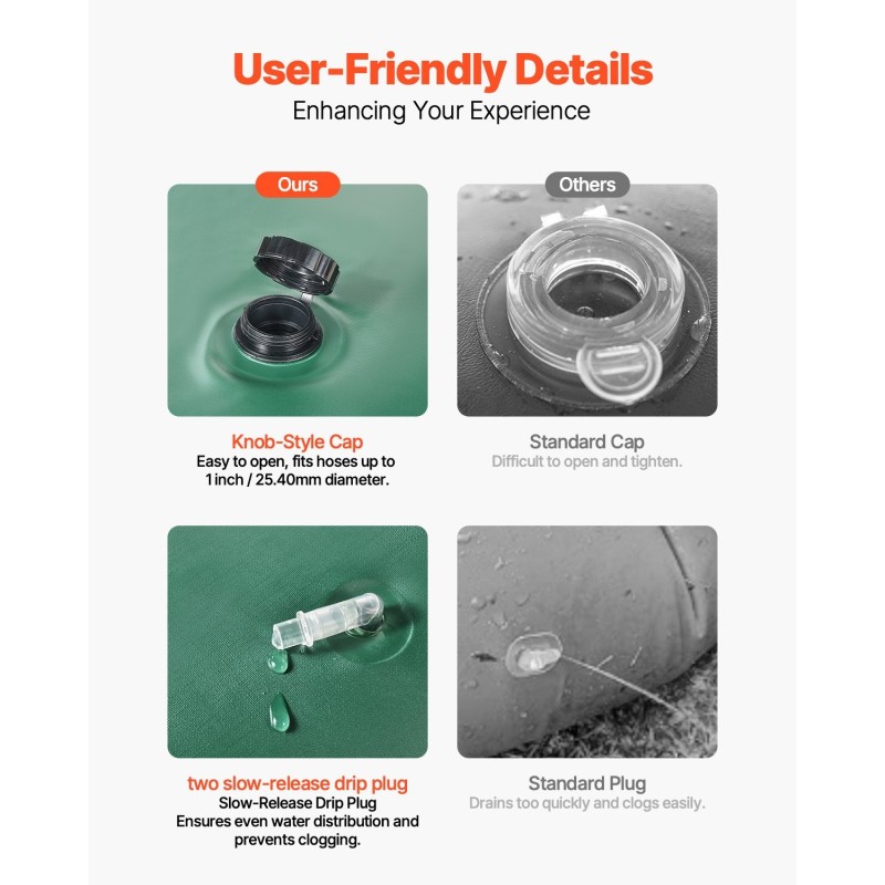 Puiden kastelurenkaat PVC-muovia 75,7 litraa neljän kappaleen hidas tippukastelu