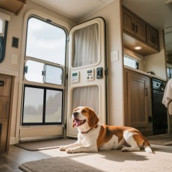 Matkailuauton hyttysoven suojus alumiinikehyksellä 571×508 mm lemmikeille