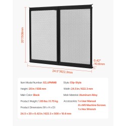 Matkailuauton oven hengittävä suojaverkko alumiinikehyksellä 622 x 508 mm lemmikeille