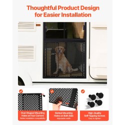 Säädettävä rautaritilä matkailuauton oveen 558–800 mm musta lemmikkiystävällinen