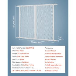 Oviverkon suojus alumiinirunkoinen 660 x 610 mm lemmikkiystävällinen hengittävä matkailuautoon