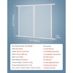 Matkailuauton oviverkko alumiiniseos 800x724 mm valkoinen lemmikeille