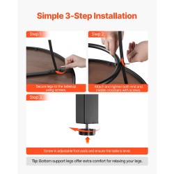 Pyöreä baaripöytä teräsrunko PVC-laminoitu 60 cm pöytätaso 101 cm korkea musta