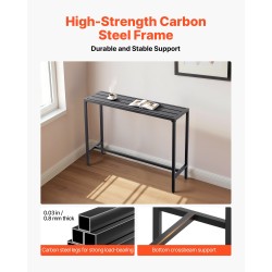 Baaripöytä teräsrunko vesitiivis kansi 1200 x 375 mm musta sisä- ja ulkokäyttöön