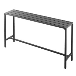 Baaripöytä teräsrunko 1600x375 mm musta vedenkestävä pöytätaso ulkokäyttöön ja sisätiloihin
