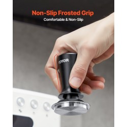 Espressotamper jousikuormitteinen 53 mm 304 ruostumaton teräspohja alumiinikahva