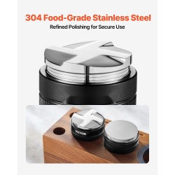 Espressotamperi ja kahvijauheen tasaaja 51 mm 304-ruostumaton teräs säädettävä korkeus