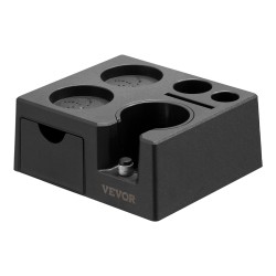 Espresson tamppausasema musta muovi 51–58 mm kahvakahvoille seitsemänpaikkainen säilytys silikonijaloilla