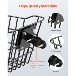 Etukori teräksestä 245x215x180 mm 9 kg kantavuus sähköskoottereille ja polkupyörille