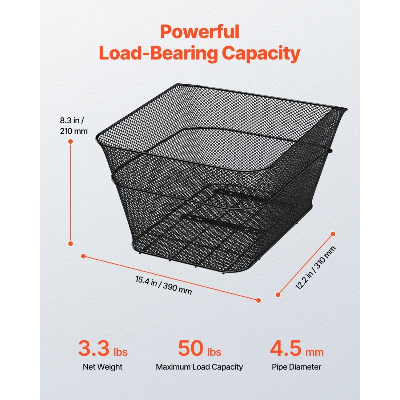 Metallinen polkupyörän takakori 22 kg kantavuudella vesitiivis suojapeite
