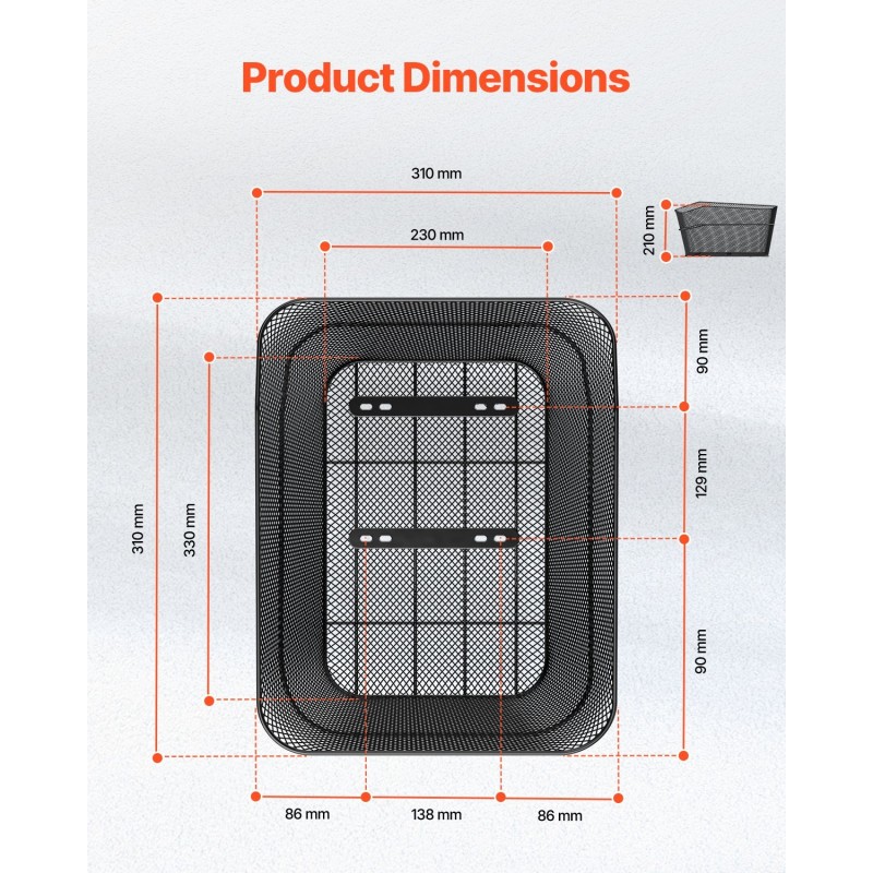 Metallinen polkupyörän takakori 22 kg kantavuudella vesitiivis suojapeite