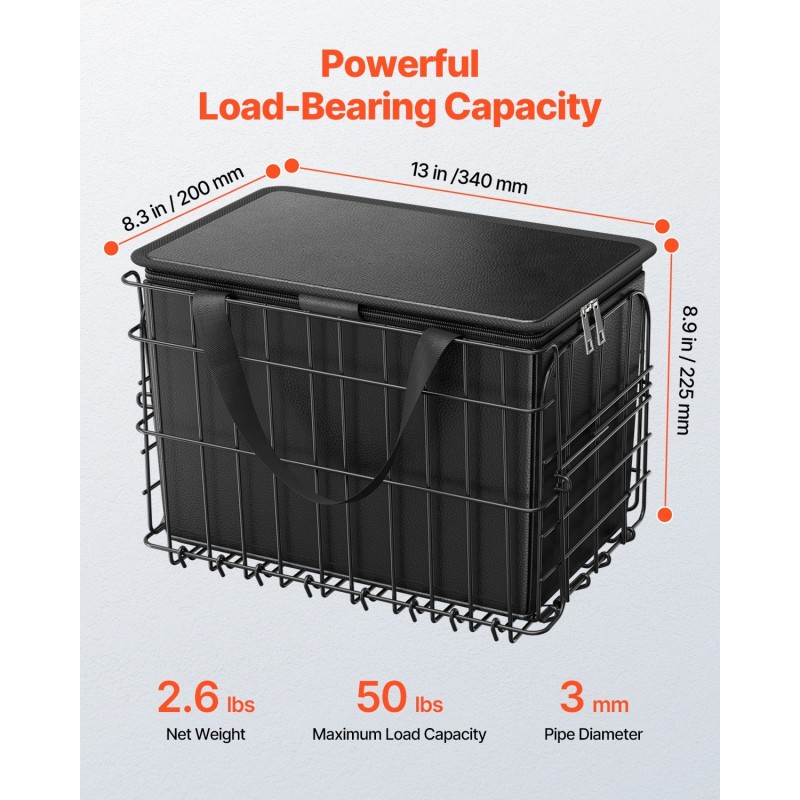 Taitettava metallinen takakori tavaratelineeseen 22 kg kantavuus irrotettava sisäpussi vedenpitävä suojapeite