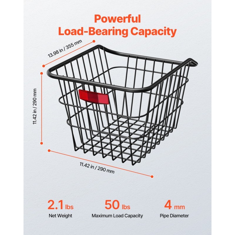 Metallinen takakori polkupyörään 22 kg kantavuus heijastavalla takavalolla sadesuojalla