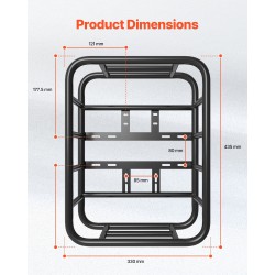 Takakori polkupyörään ruosteenkestävä metallirakenne 435 x 330 x 155 mm 45 kg