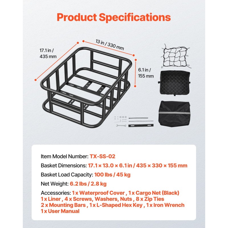 Takakori polkupyörään ruosteenkestävä metallirakenne 435 x 330 x 155 mm 45 kg
