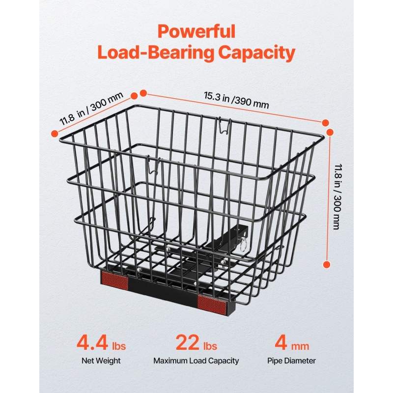Metallinen takakori sähköskootteriin 10 kg kantavuus ruosteenkestävä pinnoite yhteensopiva 1-tuumaisen vetokoukun