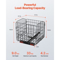 Taittuva metallinen takakori liikkuvuusskootteriin ruosteenestopinnoitettu viidentoista kilogramman kantavuus