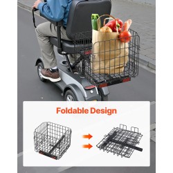 Taittuva metallinen takakori liikkuvuusskootteriin ruosteenestopinnoitettu viidentoista kilogramman kantavuus