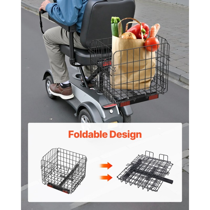 Taittuva metallinen takakori liikkuvuusskootteriin ruosteenestopinnoitettu viidentoista kilogramman kantavuus