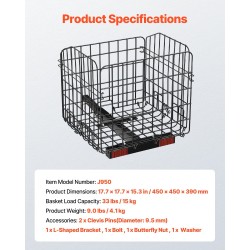 Taittuva metallinen takakori liikkuvuusskootteriin ruosteenestopinnoitettu viidentoista kilogramman kantavuus