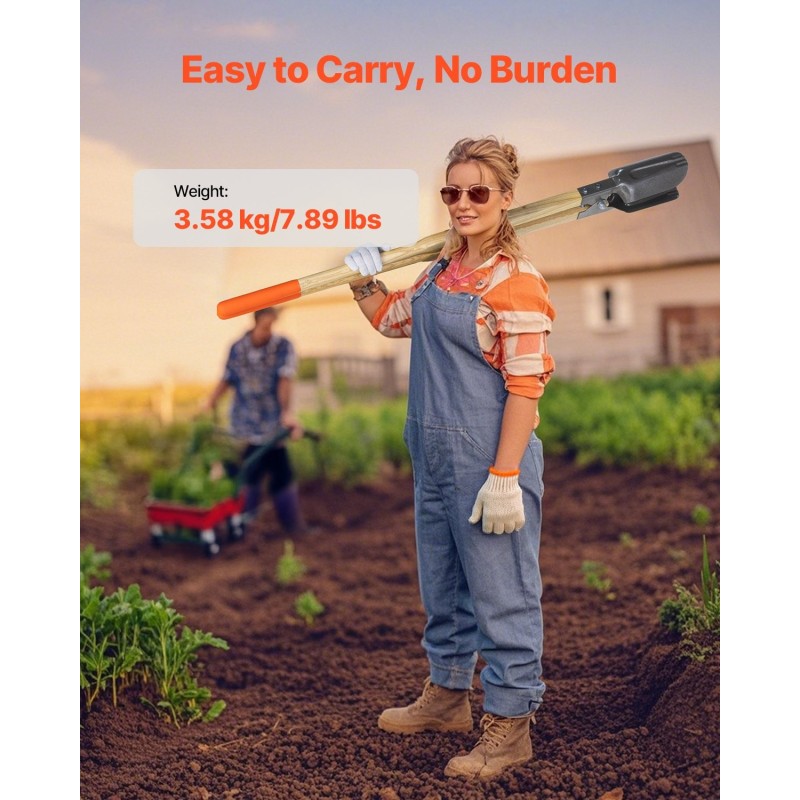 Käsikäyttöinen kuoppapora 110 mm halkaisija 1460 mm pituus puuvarsi 50Mn-terä puutarhaan