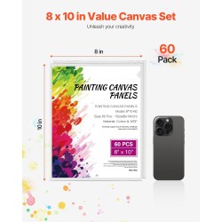 Maalauskartongit esipohjustetut puuvilla polyesteri MDF-taustalevy 203x254 mm 60 kpl