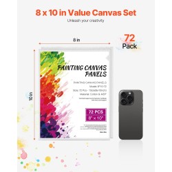 Maalauspaneelit valmiiksi pohjustetut 8x10 tuumaa 72 kpl puuvilla-polyesteri-MDF