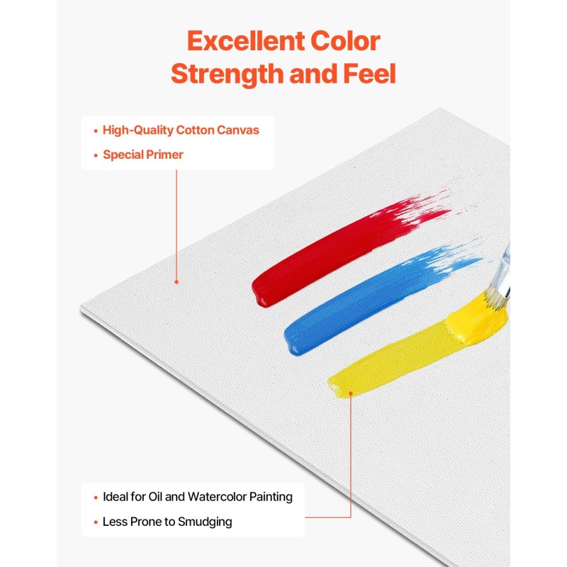 Pohjustetut maalauspohjat puuvilla-polyesterikangas 280 x 355 mm 12 kpl MDF-tausta