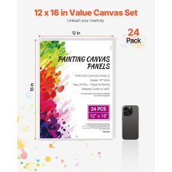 Maalauspahvipaneelit valmiiksi pohjustetut puuvilla polyesteri MDF 305x406 mm 24 kpl